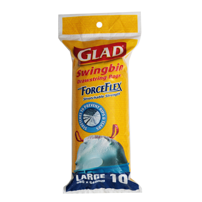 Glad Tall Kitchen Quick-Tie ForceFlex Unscented White Trash Bag, 72 ct -  Mariano's