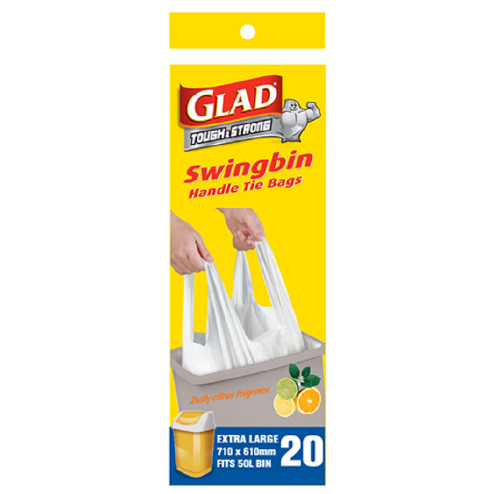 Glad® Tidy Bin range Swingbag Handle Tie – Extra Large 710mm x 610mm