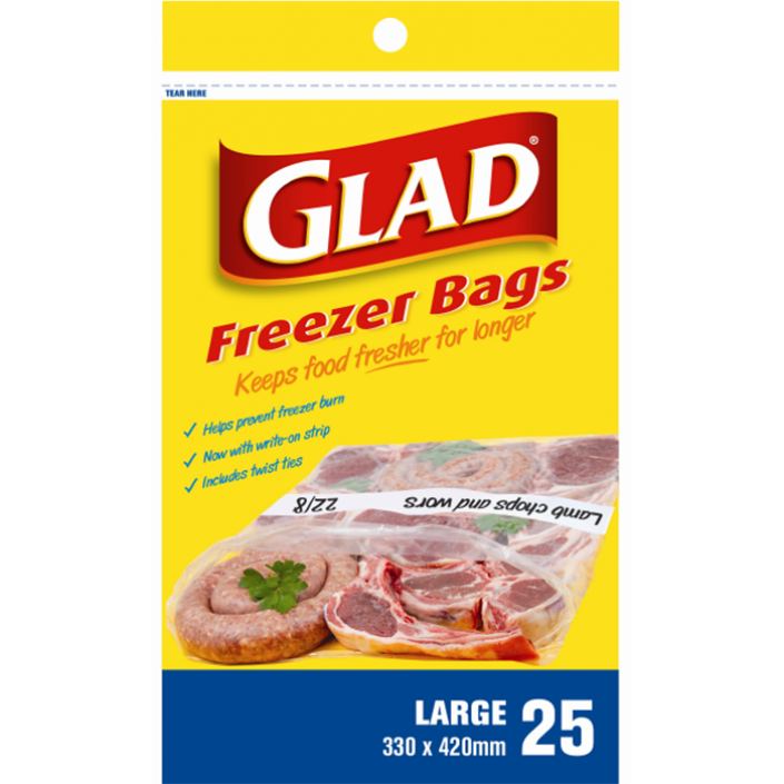 Glad® Freezer Bags Large – 330mm x 420mm