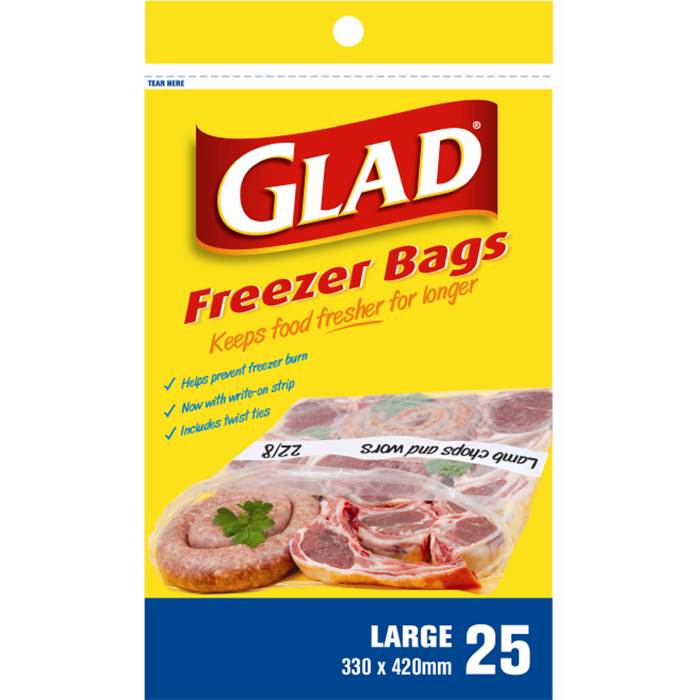 Glad® Freezer Bags Large – 330mm x 420mm