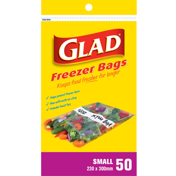 Glad® Freezer Bags Small – 230mm x 300mm