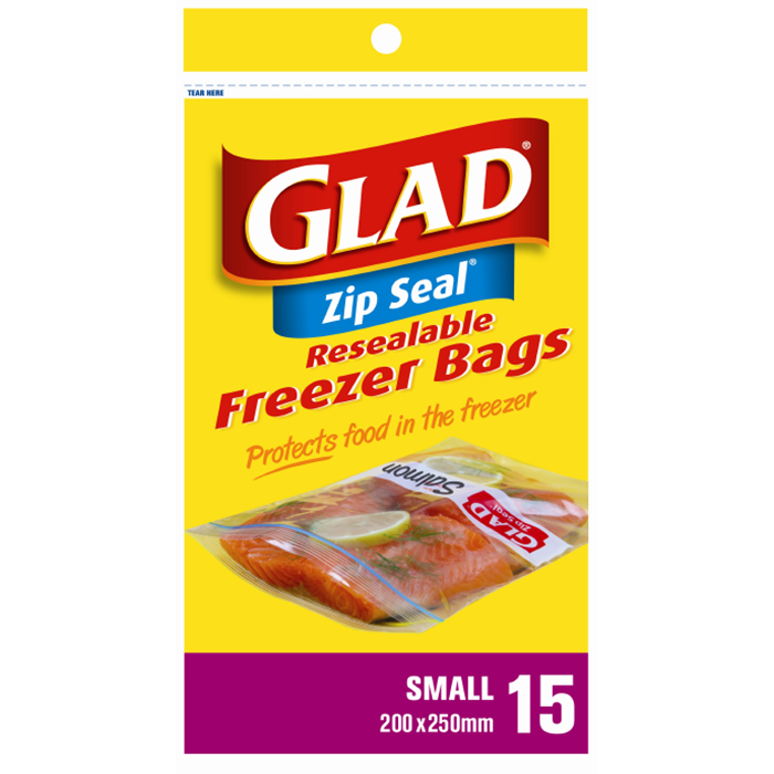 Glad® Resealable Freezer Bags Small – 220mm x 250mm - Glad RSA