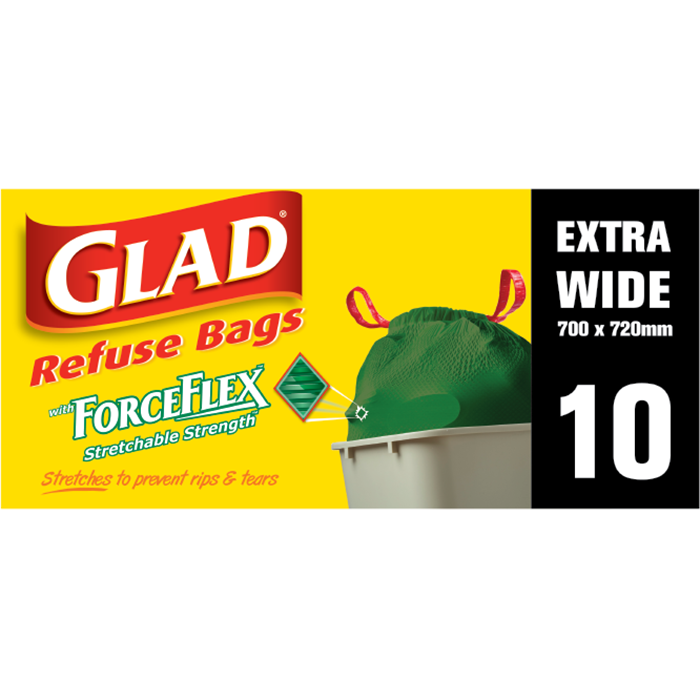 Glad® ForceFlex™ Stretchable Strength® range with Glad® Swingbin Extra Wide – 700mm x 720mm