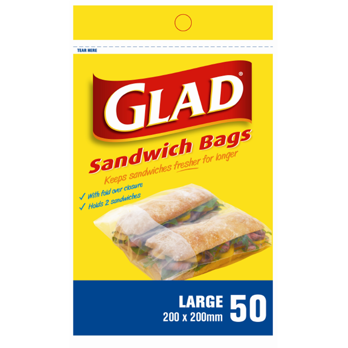 Glad® Sandwich Bags Small 100's – 170mm x 170mm - Glad RSA