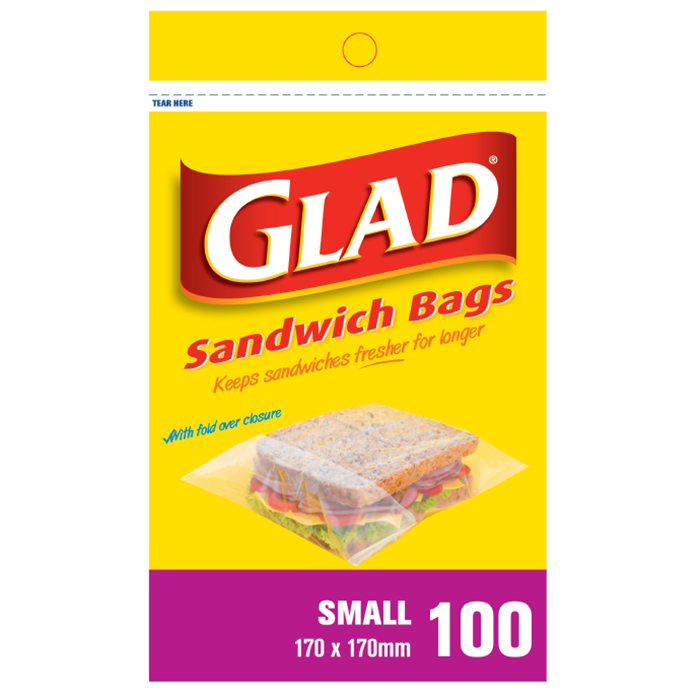 Glad® Sandwich Bags Small 100’s – 170mm x 170mm